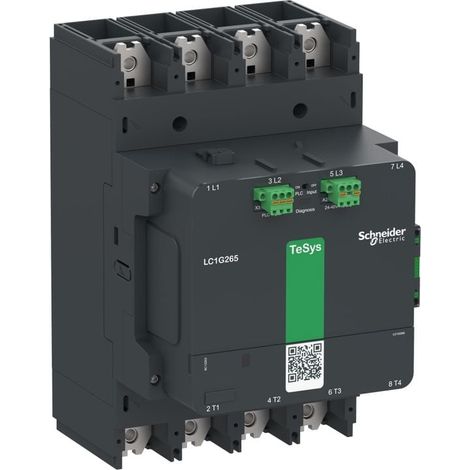 Contacteur TeSys LC1G 265A 440V 4P AC3 Advanced 200-500V AC-DC bobine - LC1G2654LSEA