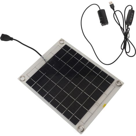 Kit de pompe à eau solaire 10 W avec panneau solaire monocristallin double face en silicium 5 V 3 W à faible bruit (1/5)