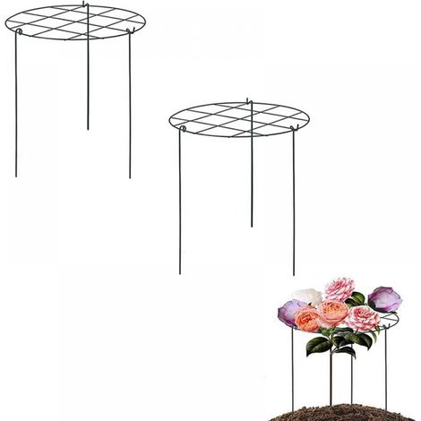 Support Pour Plantes - Cadre En Acier Revêtu De Poudre - 35 cm × 42 cm - Pour Pivoines Tomates Et Fleurs Hautes - 1 Pièce (1/5)