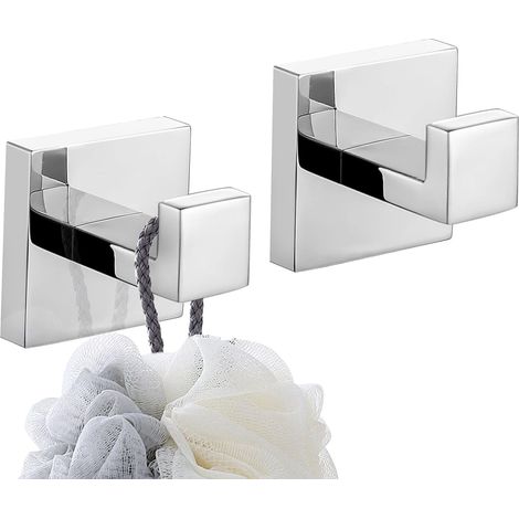2 Pièces Crochets à Visser Patère Murale Chrome Inox SUS 304 (1/5)
