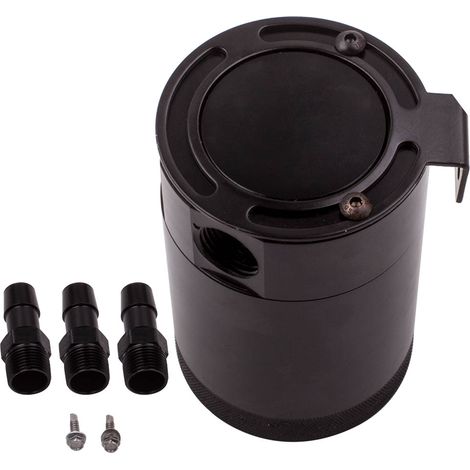 Universal 3 Port Compact Baffled Oil Catch Can Tank Filtre Séparateur Air-huile (1/5)