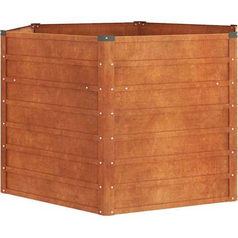 Jardinière, Pot de Fleurs d'extérieur, Gris 129x129x77 cm Acier corten OIB9195E (1/5)