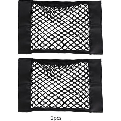 Lot de 2 sacs de rangement pour coffre de voiture, filet en maille pour siège arrière, pochette de rangement (1/4)