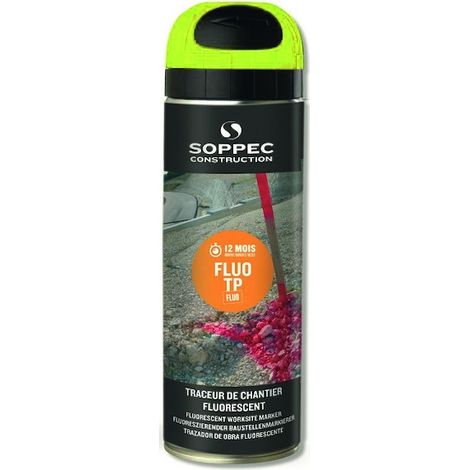 Traceur de chantier FLUO TP Rouge (500 ml) - 141517 - Soppec