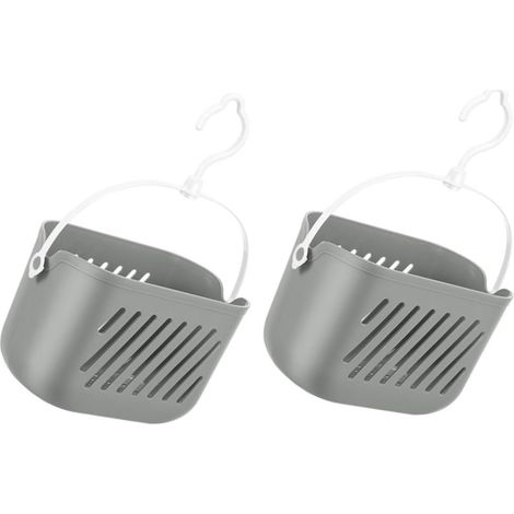 2pièces Panier à Suspendre pour Douche et Cuisine avec Crochet Plastique pour Salle de Bain et Rangement (1/5)