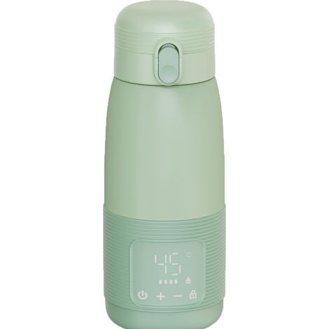 Chauffe Biberon Portable pour Nomade sans Fil, Chauffage Rapide et Longue Autonomie, 2 Modes de Chauffe pour Lait Maternel et Eau, Grande Capacité de 500ml pour Toute la Journée