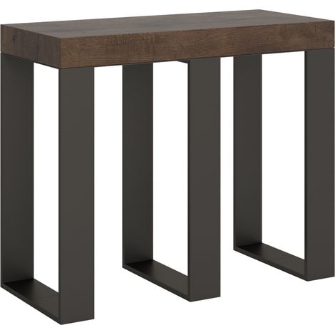 Consolle allungabile 90x40/196 cm Sintesi Small Premium Noce telaio Antracite (1/4)