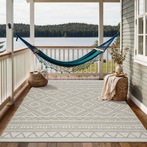 Calgary tapis plat robuste design moderne beige, 200 x 280 cm (1/5)