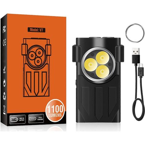 LED-Mini-Taschenlampe 1100 lm, multifunktional, IPX5 wasserdicht, EDC-Mini-Taschenlampe für Outdoor-Aktivitäten