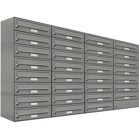 31er Premium Briefkasten Aluminiumgrau RAL Farbe 9007 für Außen Wand Postkasten (1/5)
