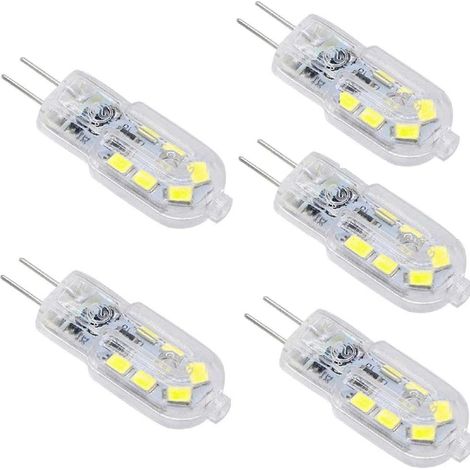 G4 LED 3W Ampoule, 200LM, AC/DC12V, Equivalent 25W Ampoule à Halogène, blanc 6000K, SMD 2835 LED ampoule 360 Angle de faisceau pour plafond intérieur cuisine éclairage,5 pièces