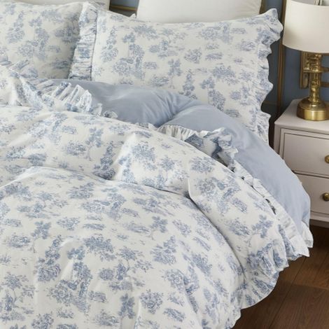 Parure de lit 100% Coton avec Housse de Couette Motif Floral et Branches d'arbre pour lit King Size (1/5)