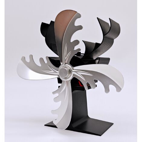 Ventilateur de cheminée renne wapiti noël bois combustion de l'air bûche ventilateur thermique-argent (1/2)