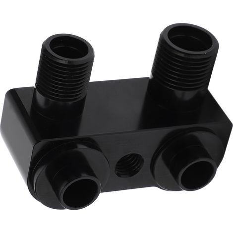 Raccord de compresseur de climatisation, angle de 90°, alliage 6061-T6, adaptateur noir, remplacement pour Ford LSX LS1 (1/5)