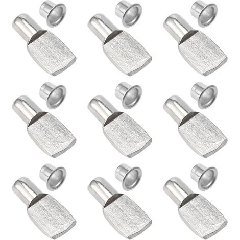 100er-Packung Regalwinkel, Regalstützstifte, vernickelte Metallbeschläge für Möbel und Tische – 5 mm – AquaForge