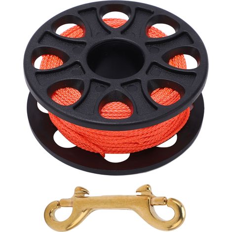 Bobine de plongée 30 m avec mousqueton double et fil fluorescent orange - pour sécurité sous-marine (1/5)