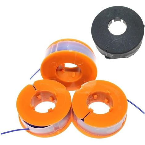 Bobine Fil Nylon 3 avec Capot pour Bosch ART Bobine Fil Nylon 3 bobines fil nylon, capot inclus, compatible ART 23/26/30, prêt à l'emploi, entretien rapide (1/5)