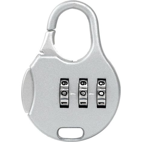 3-stelliges Zahlenschloss, Mini-Vorhängeschloss mit zurücksetzbarem Code aus Zinklegierung (1 Stück)