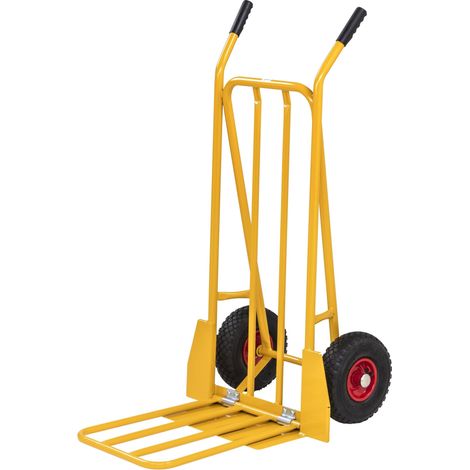 Kongamek Gepäck- und Sackkarre klappbar 780x555x1110mm in gelb mit pannensicherer Bereifung und 250kg Tragkraft