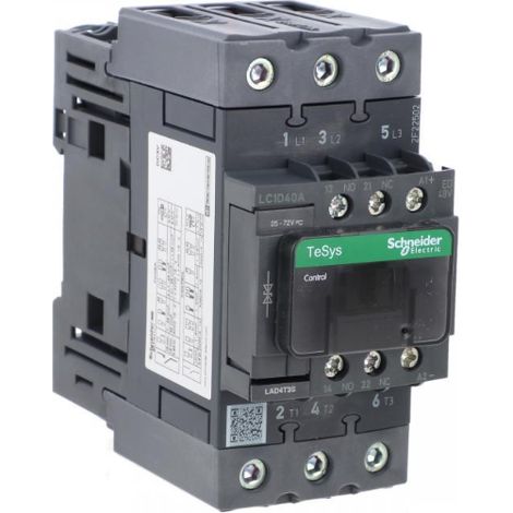 Contacteur de puissance TeSys Deca 40 A triphasé 48 V CC 1 NO 1 NF (EVK) LC1D40AED