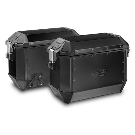 Valises latérales Kappa 36L Monokey KMS36B K'Mission Aluminium Noir (paire = 2 pièces) + serrure supplémentaire - pour porte-bagages latéraux KL, KLR, KLO, KLOR