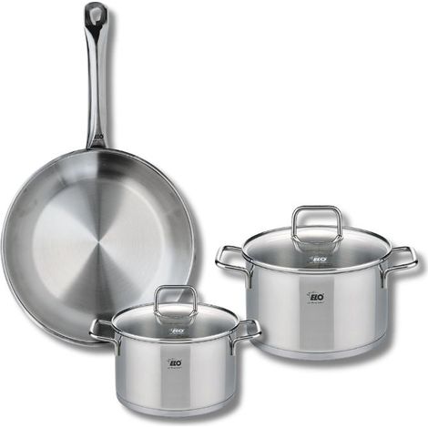 Ensemble de 1 Poêle de cuisson 24 cm et 2 faitouts 14 et 16 cm Elo Profi Citrin (1/5)