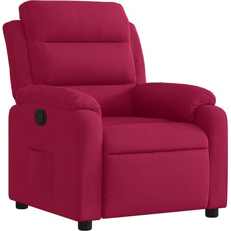 Maison Exclusive - Sillón reclinable de terciopelo rojo tinto