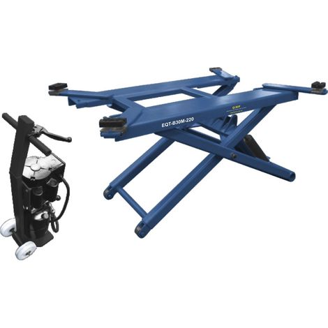 EQT – Pont élévateur mobile ciseaux 3 tonnes – Hauteur de levée 98 cm – Cylindres hydrauliques doubles – Système de descente électromagnétique