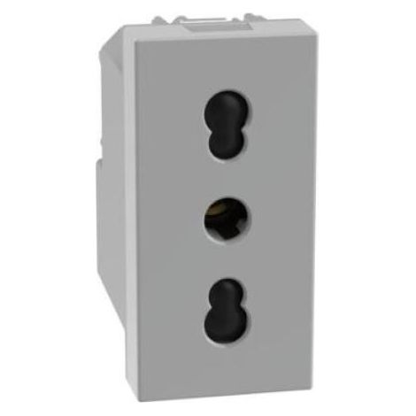 Bticino matixgo 2p+e 16a prise deux voies 1 module gris - jg4180