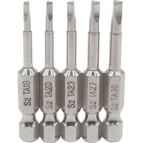 5 Stück S2 magnetische Dreieck-Schraubendreherbits, 1,8–3 mm Kopf, 6,35 mm Sechskantschaft, 50 mm Länge