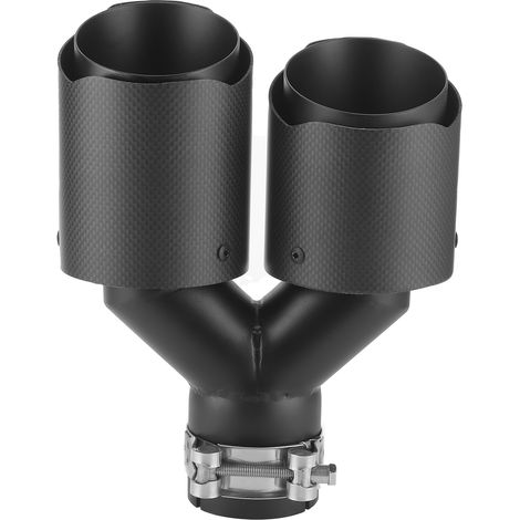 Échappement double sortie en fibre de carbone, forme Y, noir, entrée 63mm/2.5 pouces, sortie 89mm/3.5 pouces (1/5)