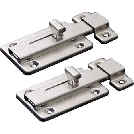 2 verrous pour portes coulissantes en acier inoxydable – Verrous à pêne coulissant en applique, adaptés à divers types de portes intérieures. (1/5)
