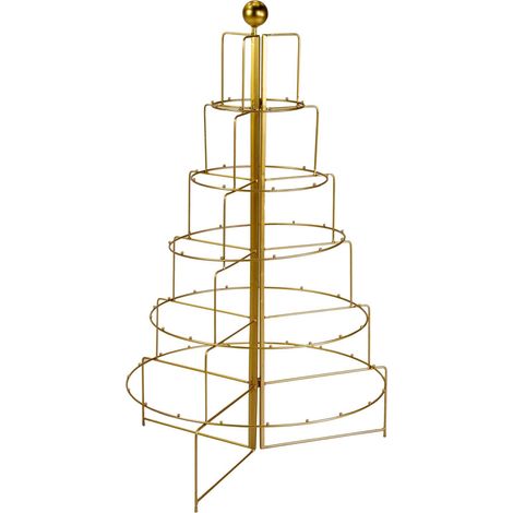 Albero espositore metallo pieghevole oro 70x62h110 Peraga Christmas