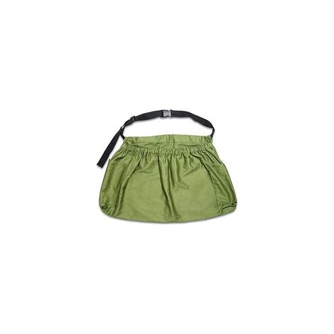 Grüne Garten-Ernteschürze aus Canvas mit Gürtel, praktische Tasche zum Pflücken von Gemüse und Obst, bequem und strapazierfähig (1/4)
