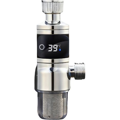 Cabezal de ducha digital termostático – Indicador LED de temperatura – Filtro reutilizable de 40 micras – Alto caudal – Mampara de ducha