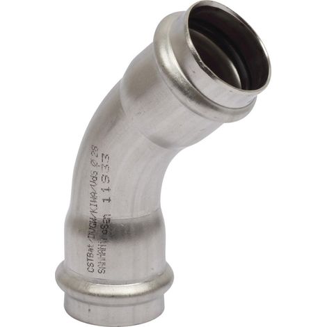 Sanha Codo Nirosan acero inoxidable gris metálico 45°