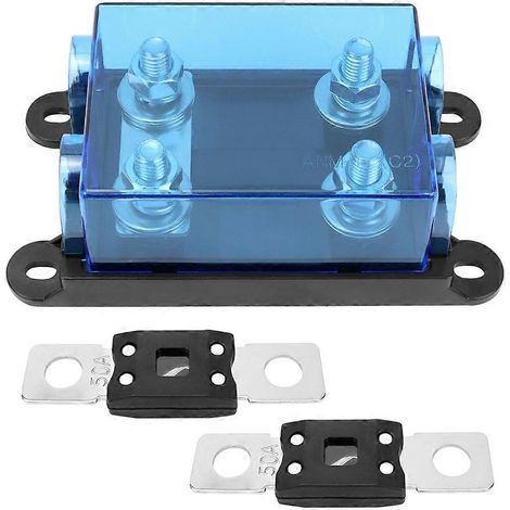 Porte-fusibles double voie avec fusibles pour voiture ou bateau, kit de boîte à fusibles étanche, 150 A 32 V CC par circuit (1/5)