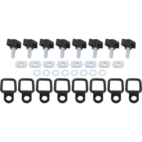 aqxreight Kit de Fixation à Retrait Rapide pour Toit Rigide, Vis à Pouce, écrou D'arrimage, Anneau en D adapté pour M10 M8 (1/5)