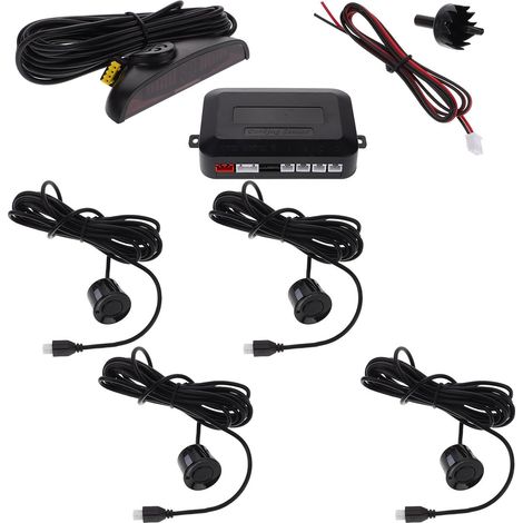 Kit de Capteur de Recul pour Voiture Système Alarme Voix Réelle et Détection Précise de Distance en Plastique Noir, pour Stationnement Sécurisé (1/5)
