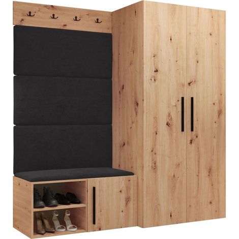 Conjunto para recibidor Nitos I, Polo 897, 191x164x50cm, Aglomerado laminado, Tapiz, Colocada, Montada en la pared (1/5)