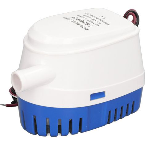 Bomba de achique automática de 12 V CC, filtro de plástico extraíble, fácil limpieza del agua de embarcaciones para yates, 750 GPH (1/5)