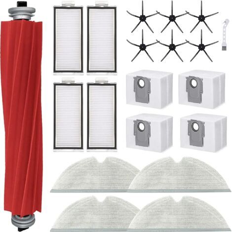 Kit d'accessoires 20 pièces pour aspirateurs Q7+/Q7 MAX+ 1 brosse principale, 6 brosses latérales, 4 filtres, 4 lingettes de nettoyage, 4 sacs à poussière, 1 brosse de nettoyage (1/5)