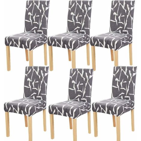 JSSEVN - 6-Piece Dining Chair Covers, Stretchable, Removable, Washable, Elastic for a Universal Fit (1/5)