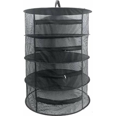 Filet de séchage Rouge de 60cm de diamètre, Suspendu pour séchage, Grand Filet de séchage pour Fruits de mer, légumes, Plantes et vêtements (Noir)