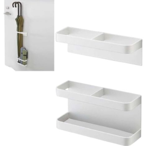 Portaombrelli con magnete, supporto a parete e vassoio raccogligocce, accessorio bianco per l'area d'ingresso (1/5)