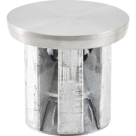 Glasplatten-Adapter Edelstahl gebürstet zum Kleben Tischbein-Adapter ø 60 mm mit Befestigungsteil (1/4)