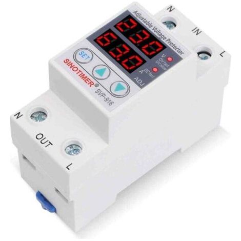 Intelligenter Überspannungsschutz SVP-916 40A/63A/80A, automatisch einstellbar, Strombegrenzung, Verzögerung, Überspannungs-/Unterspannungsschutz 220V