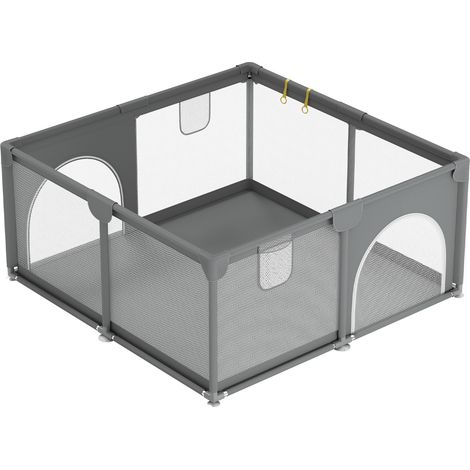 Randaco Parque infantil plegable 130x130cm con base antideslizante, estable, bolsa de transporte - Apto para interior y exterior Parque infantil con barreras