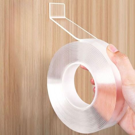Nano ruban adhésif double face très résistant, ruban de montage transparent de 10 m, adhésif puissant, amovible, sans résidus pour mur, bureau, carrelage, maison, bureau, salle de bain, décoration (1/5)