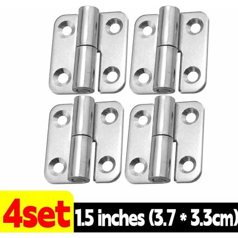 (1,5 pouces - Lot de 4) Charnière amovible à joint coulissant, en acier inoxydable, pour portes, armoires et placards de maison (1/5)